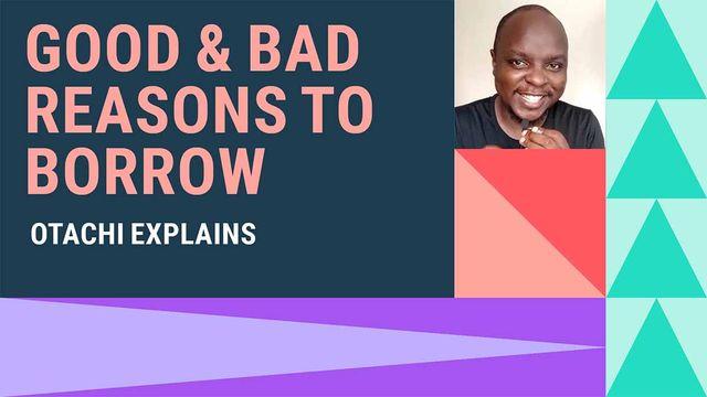 Tex graphic with Goood & Bad Reasons to borrow with Otachi.