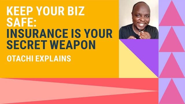 Visual text of how to keep your biz safe with a photo of Otachi