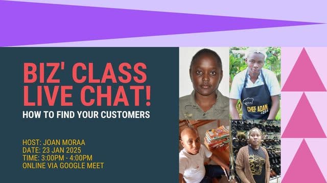 Visual text of Biz' class live chat: How to find your customers