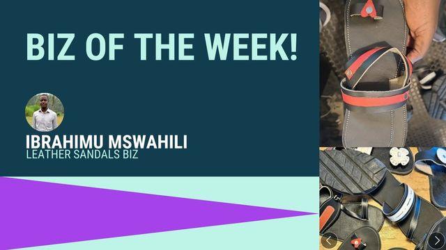 Photo and written text of Ibrahimu Mswahili with leather shoes