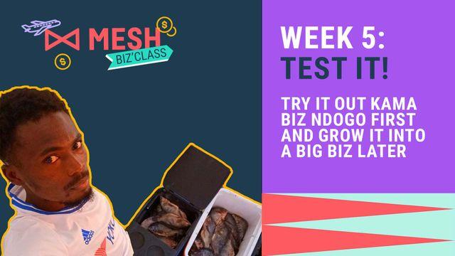 Visual text of Test It: Try it out kama biz ndogo first and grow it
