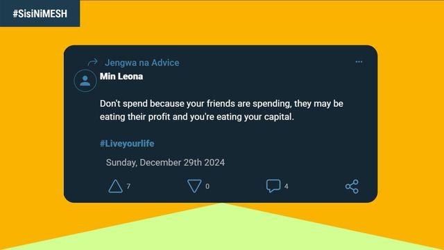 Min Leona: Stay focused, spend wisely, jijenge for the long term