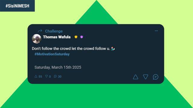 Visual screenshot of Thomas Wafula's post on MESH