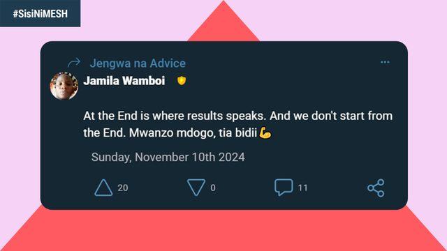 Jamila Wamboi: Success sio instant, ni step by step growth. 