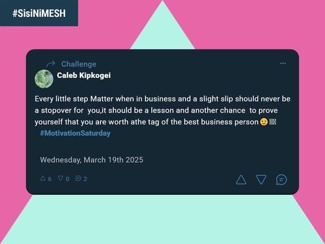 Visual screenshot of Caleb Kipgogei's post on MESH 