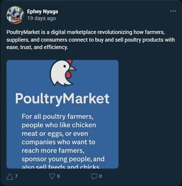 Screenshot of Ephey's post on MESH