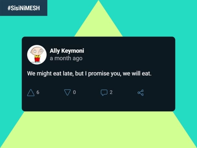 Visual screenshot of Ally's post on MESH