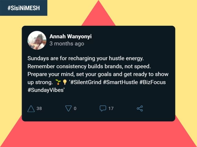Visual screenshot of Annah's post on MES