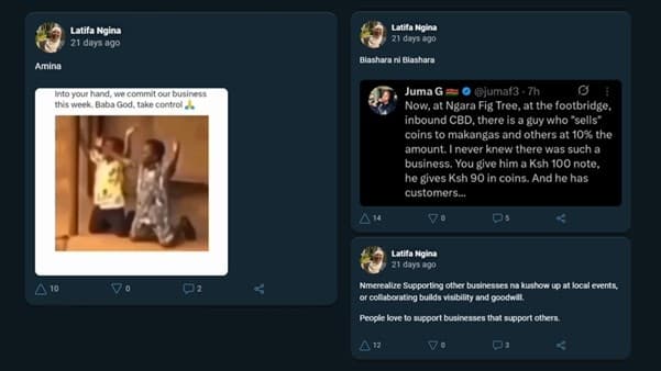 Screenshot of Latifa's post on MESH