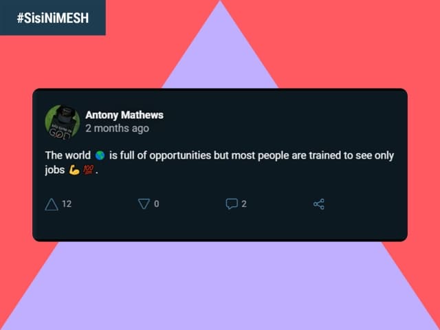 Visual screenshot of post on MESH