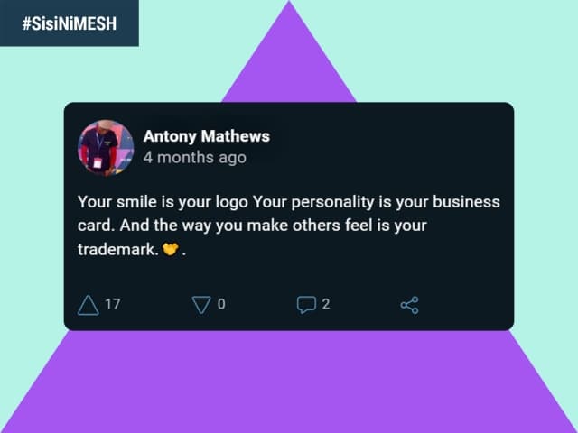 Visual screenshot of Antony's post