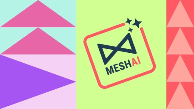 Visual of MESH AI alongside triangles
