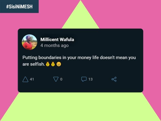 Screenshot of Millicent's post on MESH