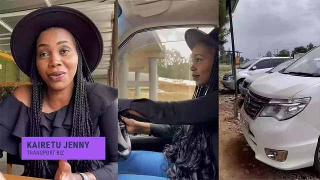 Graphic of Kairetu, a taxi driver with her car