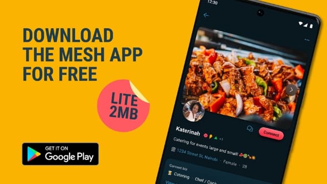 Image on downloading MESH App on Google Play Store