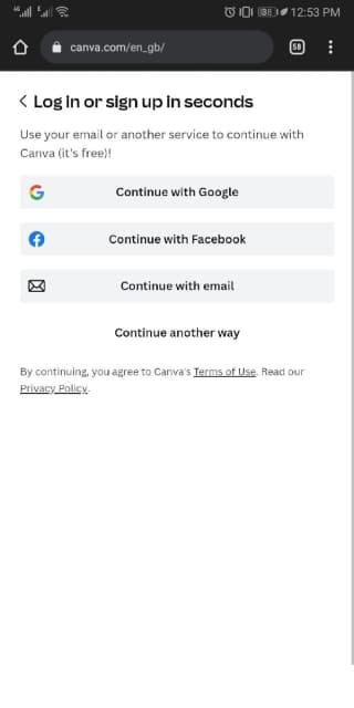 email authentification page