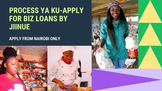 Visual text of how to apply for Jiinue biz loan