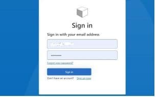 Visual of sign into your account page