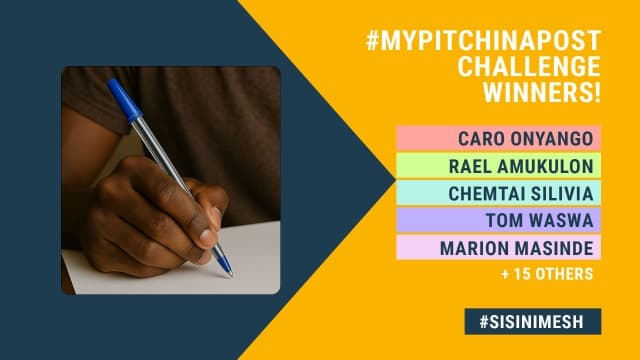Visual text of challenge winners