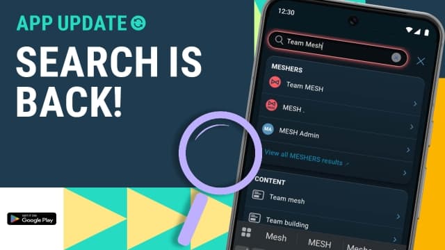 Visual text of search is back alongside phone displaying feature