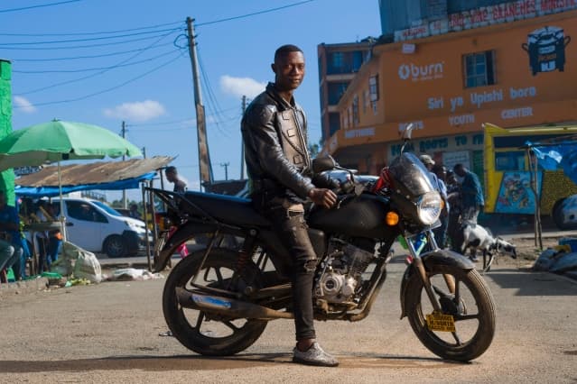 Visual of man in a boda boda