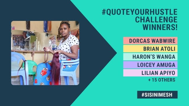 Visual text of top 5 challenge winner names